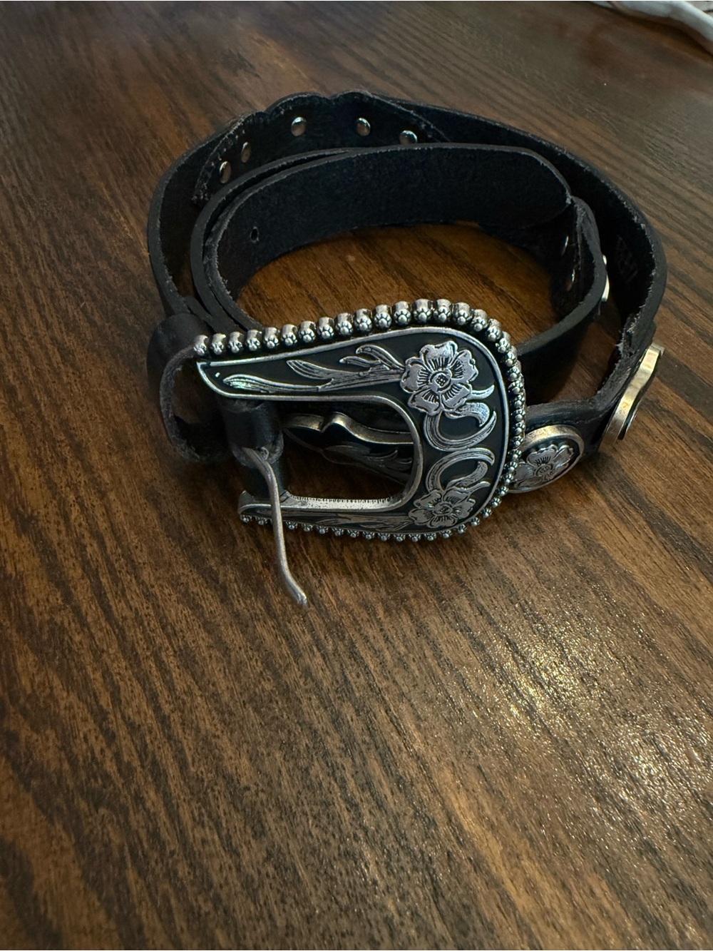 Zara black western belt